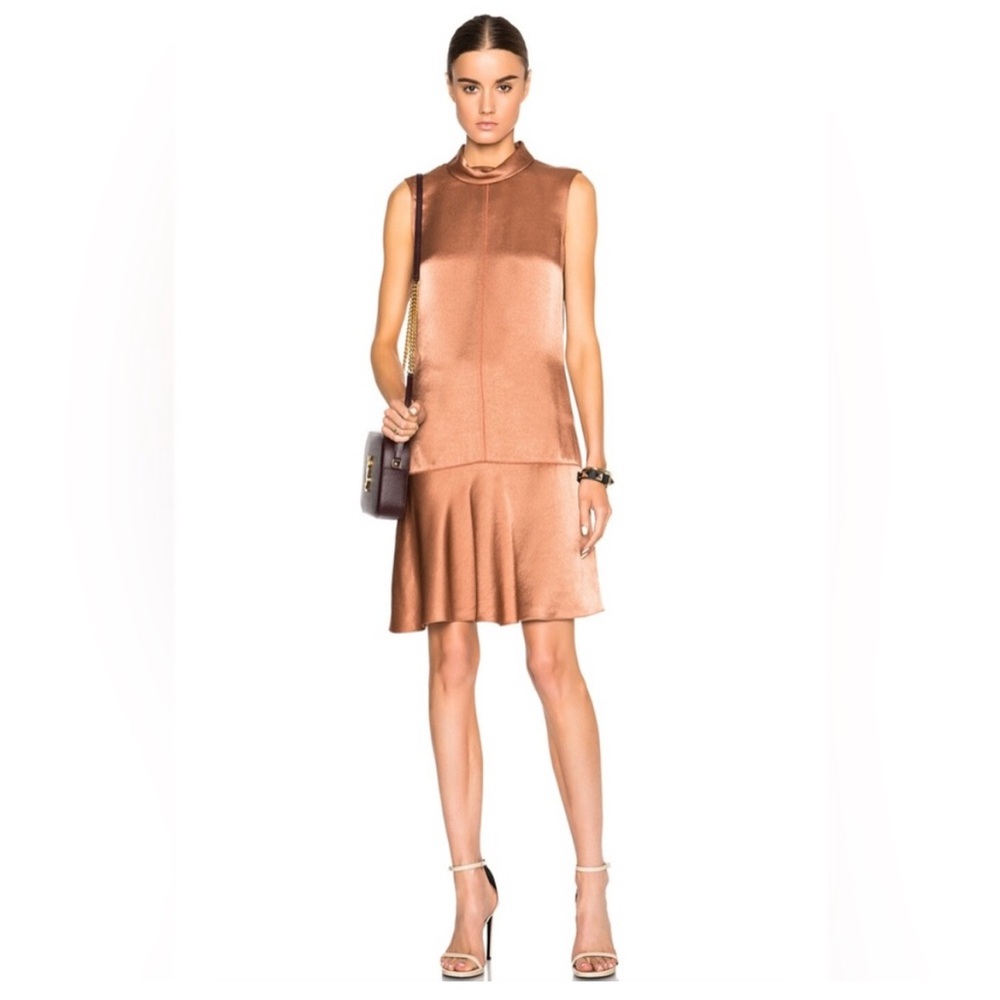 Rag & Bone Elegant Copper Sleeveless Cowl Neck Dress